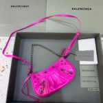 Balenciaga Le Cagole Mini Bag With Chain In Dark Pink, For Women, Women's Bags 8.2in/21cm