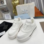 Prada Re-Nylon And Brushed Sneakers White For Women 1.96in/50mm PRD