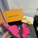 Louis Vuitton Women's Pool Pillow Comfort Flat Mule Fuchsia Pink For Women LV 1AA1DO
