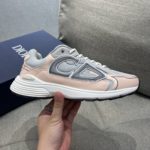 Christian Dior Women's B30 Sneaker Gray Mesh And Light Pink For Women CD