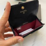 Chanel CO-CO Flap Wallet 11cm/4.4in Gold Toned Hardware For Women Black