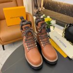 Louis Vuitton Women's Territory Flat Military Boot Brown For Women LV