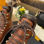 Louis Vuitton Women's Territory Flat Military Boot Brown For Women LV