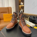 Louis Vuitton Women's Territory Flat Military Boot Brown For Women LV