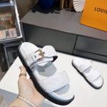 Louis Vuitton Women's Bom Dia Flat Mule White For Women LV