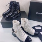Chanel Women's Lace- Ups White And Black For Women 1.6in/4cm