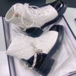 Chanel Women's Lace- Ups White And Black For Women 1.6in/4cm