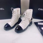 Chanel Women's Lace- Ups White And Black For Women 1.6in/4cm