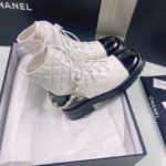 Chanel Women's Lace- Ups White And Black For Women 1.6in/4cm