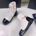 Chanel Women's Lace- Ups White And Black For Women 1.6in/4cm