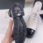 Chanel Women's Lace- Ups White And Black For Women 1.6in/4cm