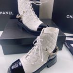 Chanel Women's Lace- Ups White And Black For Women 1.6in/4cm