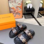Louis Vuitton Women's Bom Dia Flat Mule Brown For Women LV 1A3R5O