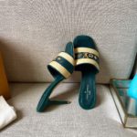 Louis Vuitton Women's Lock It Mule Green For Women LV 3.7in/9.5cm