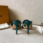 Louis Vuitton Women's Lock It Mule Green For Women LV 3.7in/9.5cm