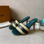 Louis Vuitton Women's Lock It Mule Green For Women LV 3.7in/9.5cm