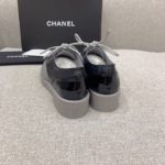Chanel Women's Lace- Ups With Gold Chain Black And Grey For Women 1.6in/4cm