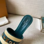 Louis Vuitton Women's Lock It Mule Green For Women LV 3.7in/9.5cm
