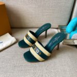 Louis Vuitton Women's Lock It Mule Green For Women LV 3.7in/9.5cm