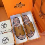 Hermes Izmir Sandal Brown And Multicolor For Men