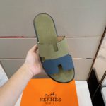 Hermes Izmir Sandal Fluorescent Green And Blue For Men H211868ZH61415