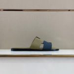 Hermes Izmir Sandal Fluorescent Green And Blue For Men H211868ZH61415