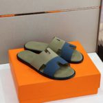 Hermes Izmir Sandal Fluorescent Green And Blue For Men H211868ZH61415