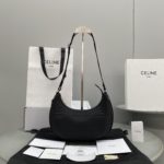 Celine Medium Ava Bag With Celine Strap In Quilted Nylon Black For Women 9in/23cm 196972DLI.38SI