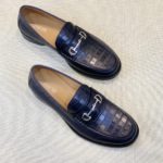 Christian Dior Loafer With Horsebit Dark Blue For Men CD