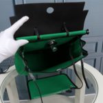 Hermes Buckle Lock Shape Striped Green, Silver Toned Hardware Bag For Women, Women's Handbags, Shoulder Bags 10.8in/30cm