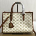 Celine Mini Horizontal Cabas In Triomphe Canvas White For Women 14in/35cm 199742BZJ.01BC