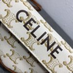 Celine Mini Triangle In Triomphe Canvas With Celine Print White For Women 8in/21cm 