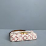 Celine Triomphe Shoulder Bag In Triomphe Canvas  Red For Women 8in/20cm 194142CUZ.27ED
