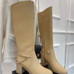 Chanel Women's High Boots With Chain Beige For Women 3.7in/ 9.5cm