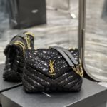 Saint Laurent Loulou Small Chain Bag Black For Women, Women's Bags 9in/23cm YSL 494699FAAER1000
