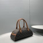 Celine Medium Teckel In Triomphe Canvas Brown For Women 12in/31cm 