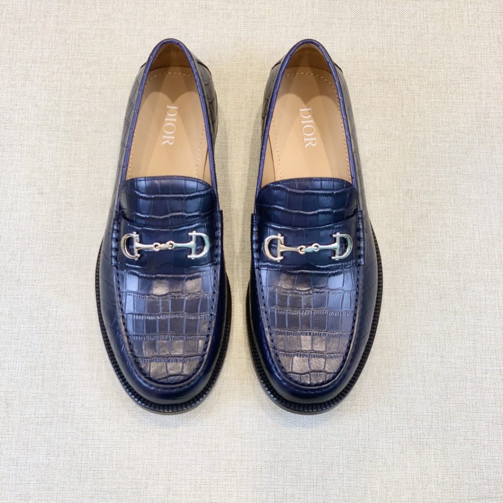 Christian Dior Loafer With Horsebit Dark Blue For Men CD