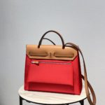 Hermes Herbag Zip Bag Red, Silver Toned Hardware Bag For Women, Women's Handbags, Shoulder Bags 12.2in/31cm