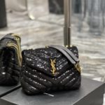 Saint Laurent Loulou Small Chain Bag Black For Women, Women's Bags 9in/23cm YSL 494699FAAER1000