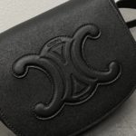 Celine Folco Cuir Triomphe Black For Women 7in/19cm 198263DU3.38NO