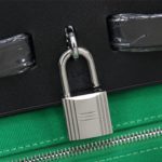 Hermes Buckle Lock Shape Striped Green, Silver Toned Hardware Bag For Women, Women's Handbags, Shoulder Bags 10.8in/30cm