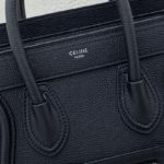 Celine Nano Luggage Bag In Drummed Black For Women 8in/20cm 189243HSC.38NO