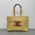 Celine Large Cabas Thais In Textile Natural / Tan For Women 16in/41cm 196762DST.02NT
