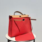 Hermes Herbag Zip Bag Red, Silver Toned Hardware Bag For Women, Women's Handbags, Shoulder Bags 12.2in/31cm
