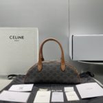 Celine Medium Teckel In Triomphe Canvas Brown For Women 12in/31cm 