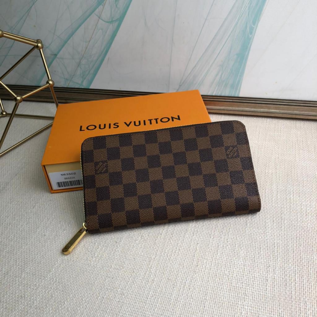 Louis Vuitton Zippy Wallet Canvas Brown For Women, Women's Wallet 7.6in/19.5cm LV N60046