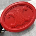 Celine Crossbody Oval Purse Cuir Triomphe Red For Women 6in/16cm 