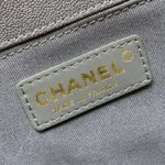 Chanel Boy Handbag Dark Grey Gold Toned Hardware For Women 9.8in/25cm