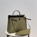 Hermes Herbag Zip Bag Dark Green Moss, Silver Toned Hardware Bag For Women, Women's Handbags, Shoulder Bags 12.2in/31cm