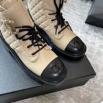 Chanel Women's Lace- Ups Beige For Women 1.5in/ 4cm